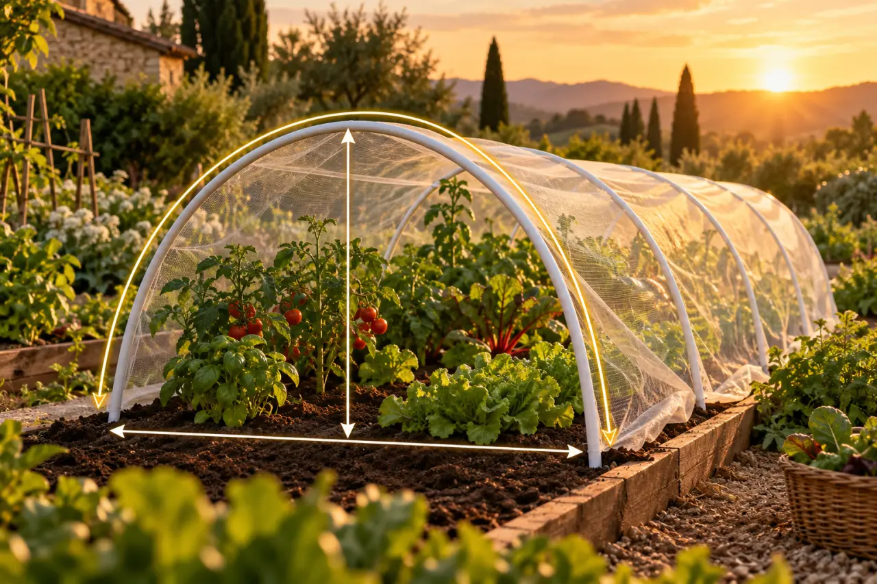 Arceaux de jardinage : ne confondez pas longueur du tube et hauteur du tunnel