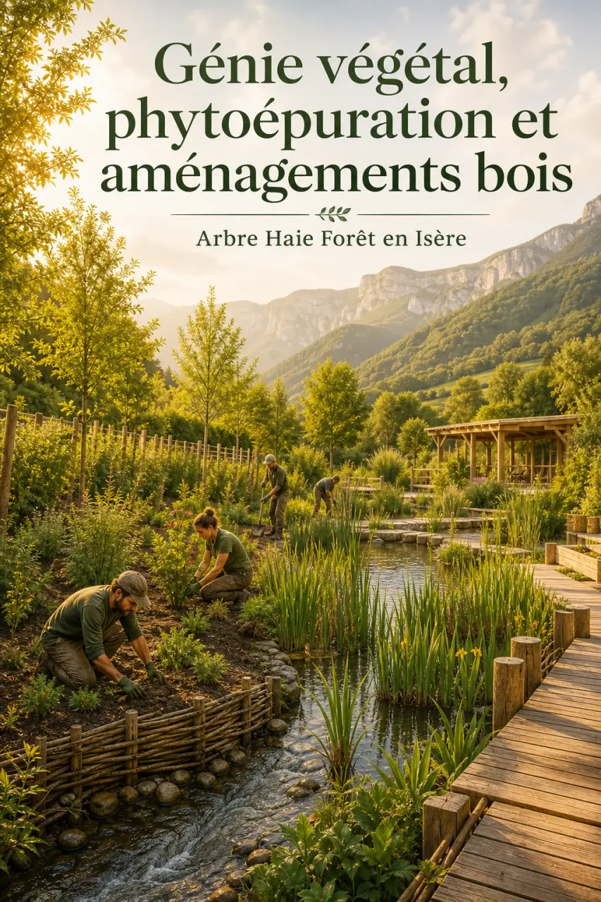 Génie végétal, phytoépuration et aménagements bois : ce que fait Arbre Haie Forêt en Isère