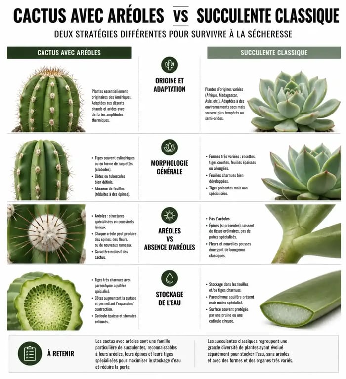 Différence entre cactus et plantes grasses succulentes