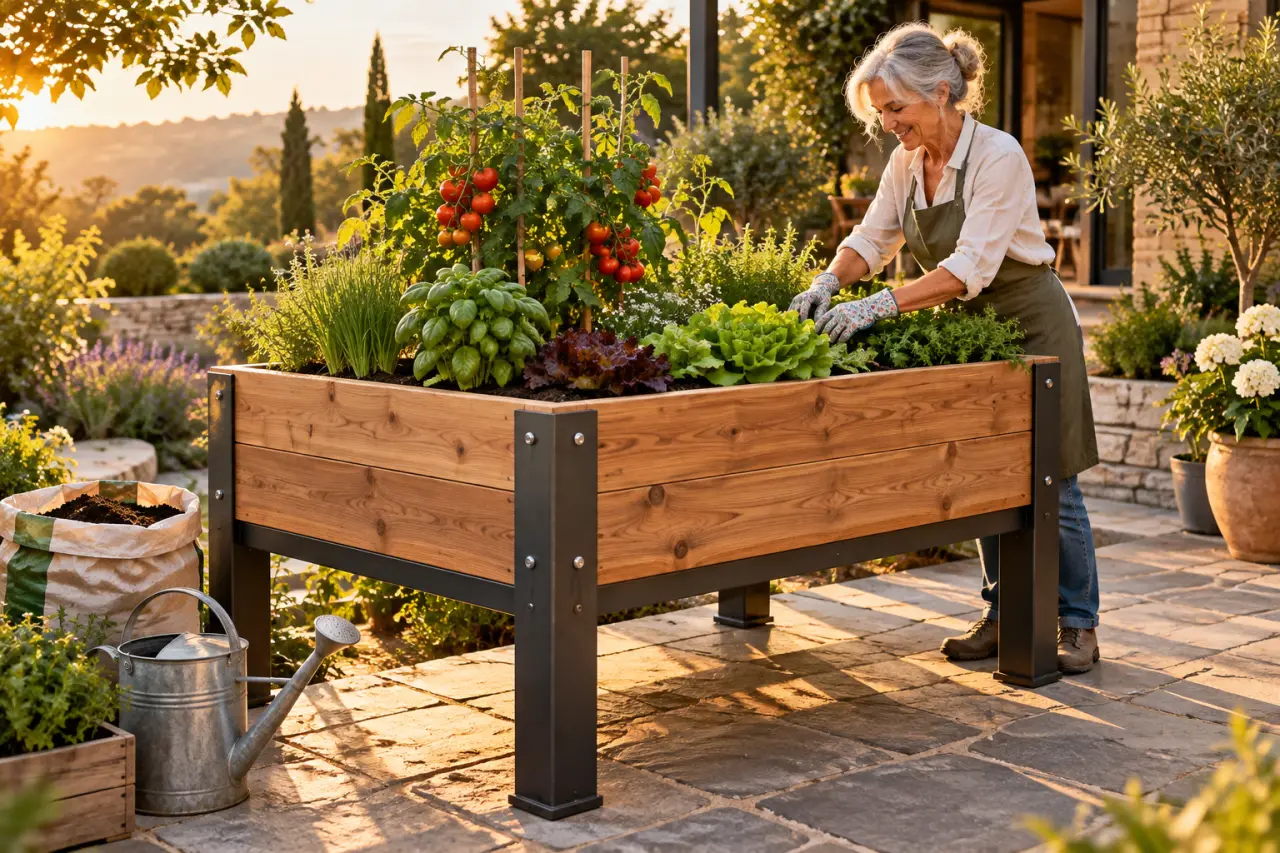 Potager en hauteur : jardiner sans se pencher, sans sous-estimer le poids du bac