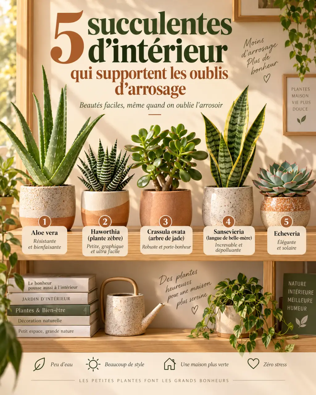 5 succulentes d’intérieur qui supportent les oublis d’arrosage