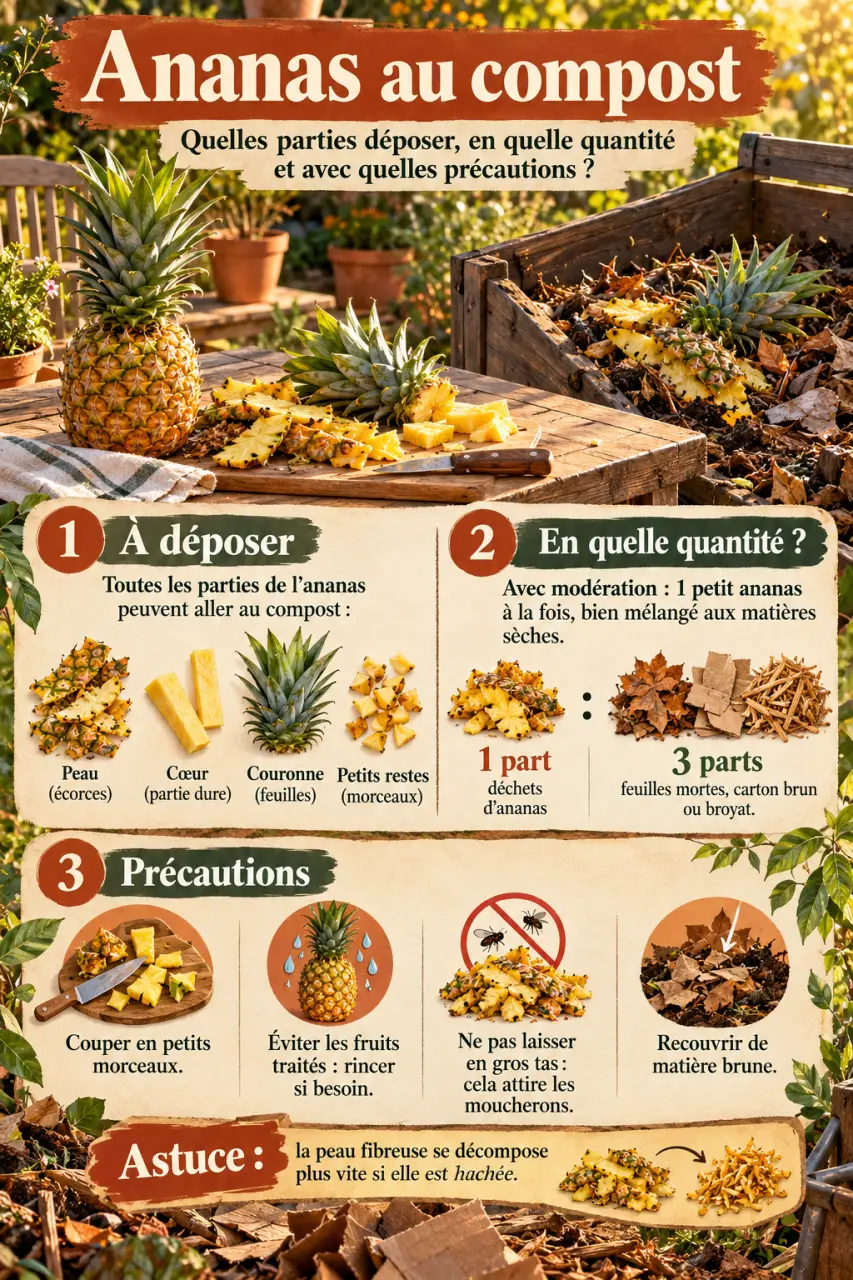 Ananas au compost : quelles parties déposer, en quelle quantité et avec quelles précautions ?