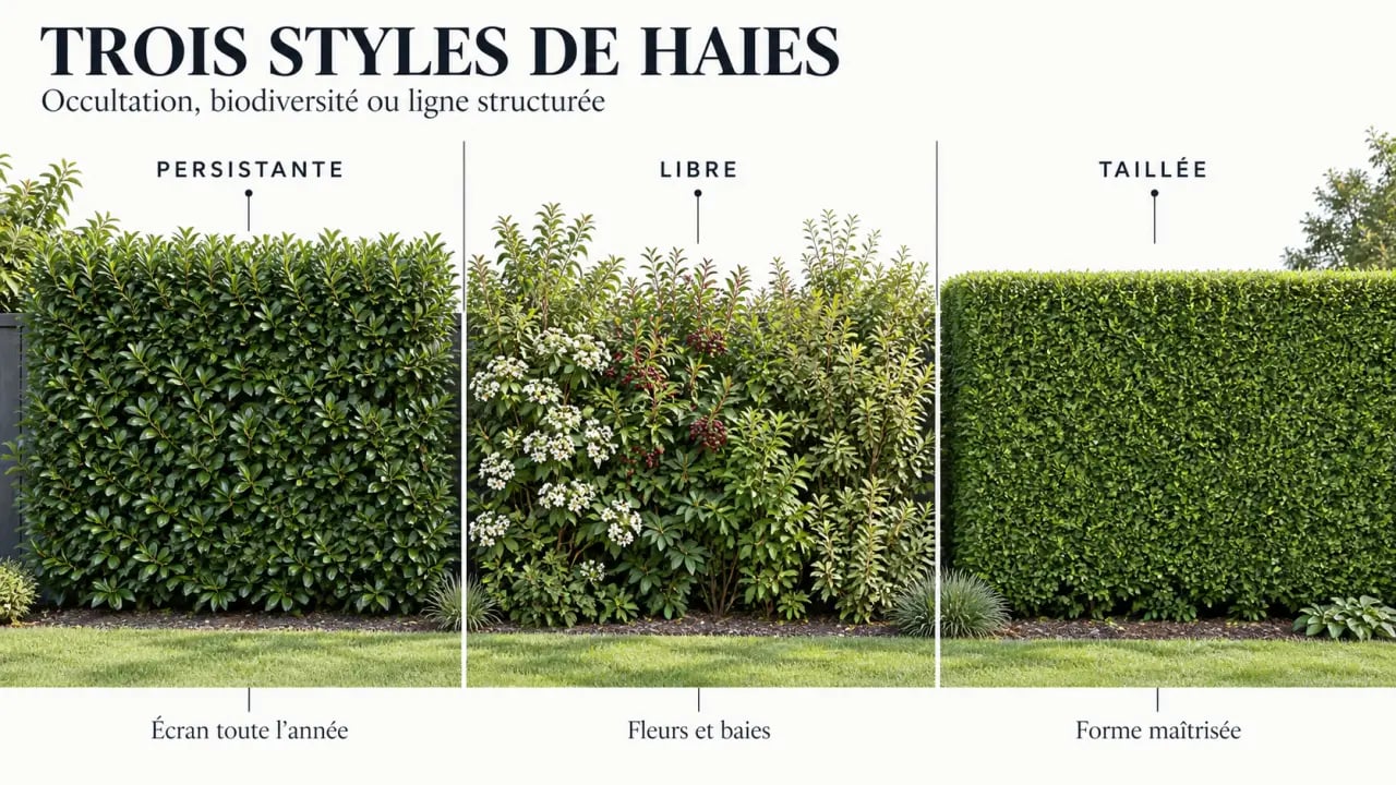 Arbuste en haie persistante, libre ou taillée selon l’usage du jardin