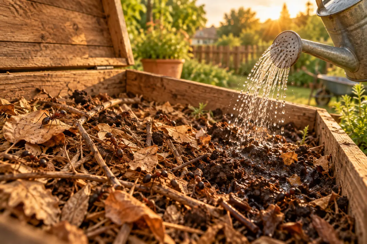 Les fourmis dans le compost signalent surtout un manque d’humidité